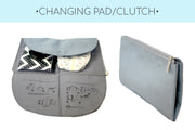 Convertible Diaper Changing Bag in Vegan Leather or Nylon | Camel | Black | Gray