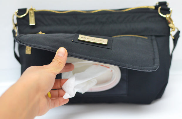 OLD Peke-buo™ LX Gold BLACK Diaper Changing Bag