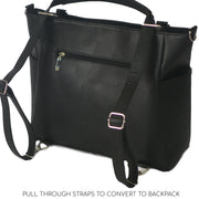 Convertible set, Modern Woman Bundle: Tote, Peke-pak + Wallet in Vegan Leather and Nylon | Camel | Black | Gray