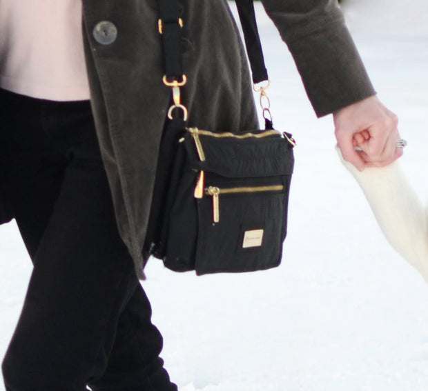 OLD Peke-buo™ LX Gold BLACK Diaper Changing Bag